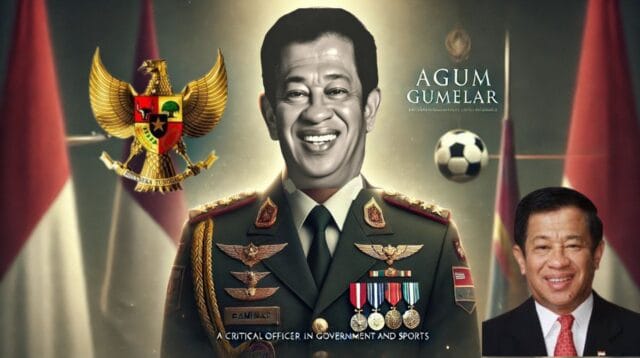 A professional portrait of Agum Gumelar, a distinguished Indonesian military officer and politician, depicted in a formal setting.
