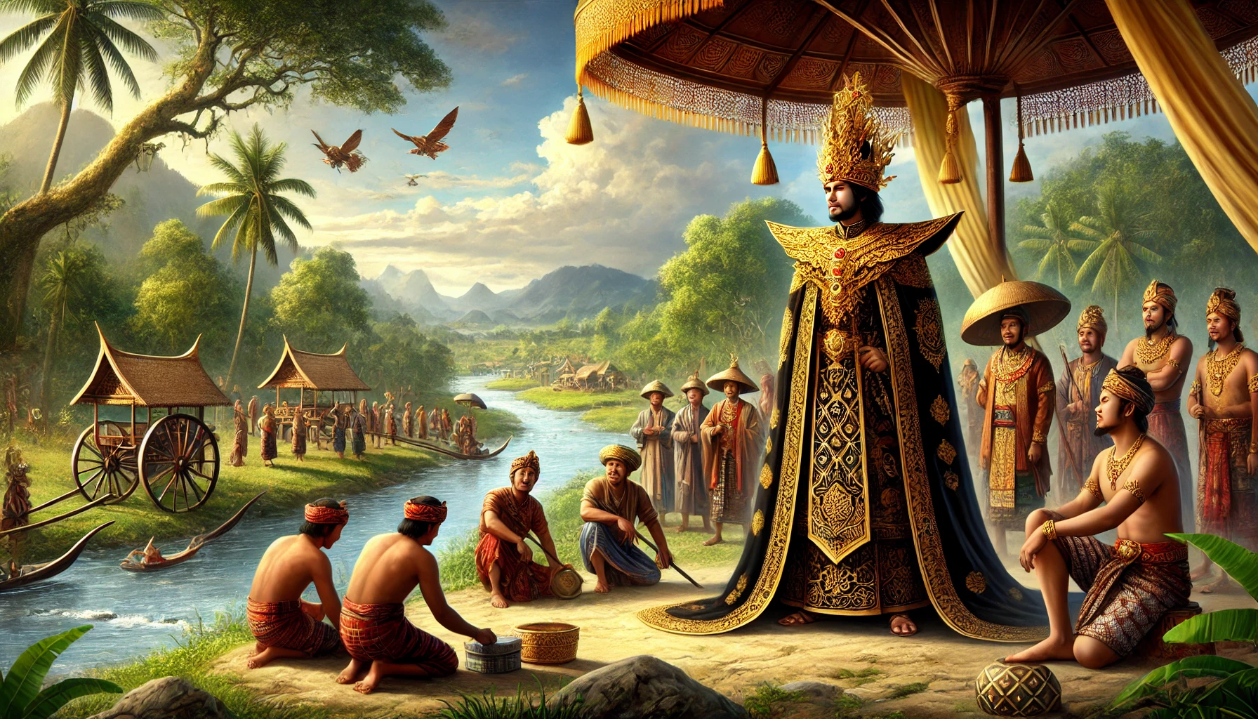 Image of ancient Sundanese royalty and daily life in Pajajaran Kingdom.