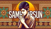 A digital illustration of a person with a humble expression, slightly bowing with hands clasped together, symbolizing a plea for forgiveness.